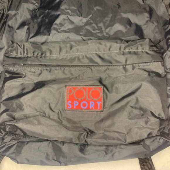 Rare Mint OG Polo Ralph Lauren Polo Sport Patch Nylon Backpack zip stadium Pwing - Picture 2 of 11